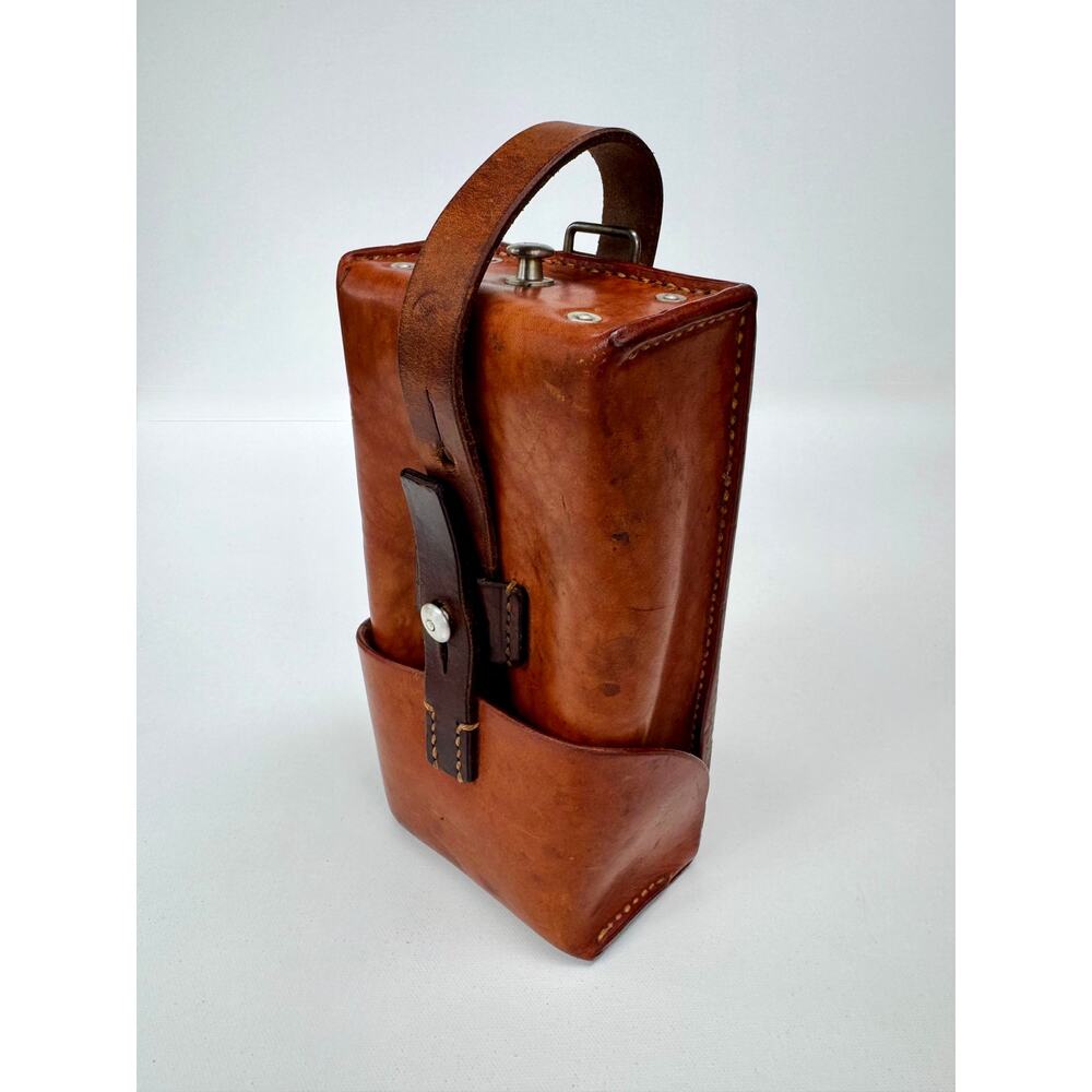 Vintage 1965 Swiss Army Leather Ammunition Pouch, Wangen